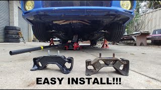 Group N STI Trans Mount Install  subaru wrx [upl. by Kaden]