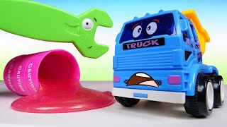 Il camioncino giocattolo si è ammalato e si è rotto Video con macchine per piccoli bambini [upl. by Mcdougall]