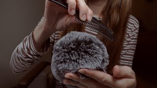 ASMR Fluffy Mic Brushing Scalp Check No Talking Brown Noise [upl. by Schechter]