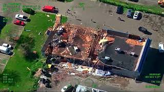 Aerial view tracks tornado destruction in Portage MI [upl. by Fiore]