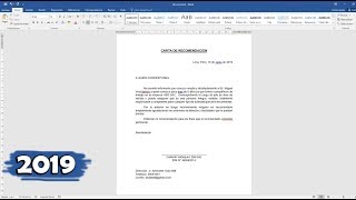 Como hacer una carta de recomendación personal en Word [upl. by Yenwat]