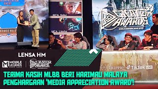 Terima kasih MLBB beri penghargaan pada Harimau Malaya Media Appreciation Award [upl. by Eresed]