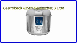 BEWERTUNG 2024 Gastroback 42507 Reiskocher 3 Liter WESENTLICHE Einzelheiten [upl. by Malliw]