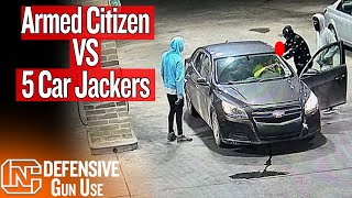 Armed Citizen Takes On 5 Car Jackers At Wisconsin Gas Station [upl. by Giza430]