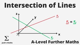 Intersections of lines Further Vectors 3  ALevel Further Maths [upl. by Azila]