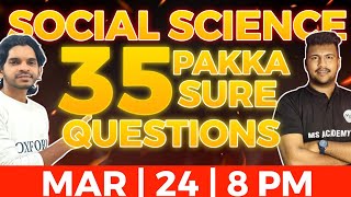 SSLC SOCIAL SCIENCE  35 PAKKA SURE QUESTIONS  LIVE [upl. by Kcin799]