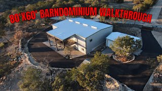 80X60 Barndominium WalkthroughTour Shop House Garage With Living Quarters [upl. by Atikahc103]