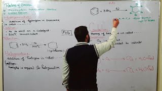 Addition Reactions of Benzene  Hydrogenation halogenation amp Combustionch9  12th class chemistry [upl. by Oiramat]