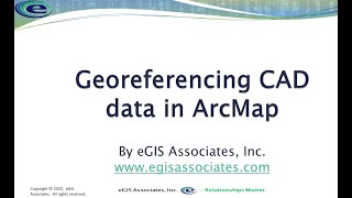 Georeferencing CAD files in ArcMap [upl. by Tnahsin]