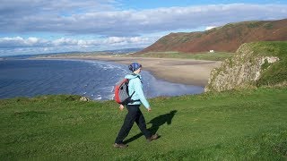 Port Eynon Rhossili Bay Walk Gower Peninsula Walks In Swansea Wales UK [upl. by Burd408]