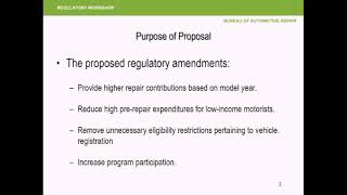 Bureau of Automotive Repair Regulatory Workshop  January 17 2019 [upl. by Steele]