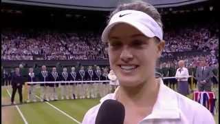 Eugenie Bouchard postmatch interview  Wimbledon 2014 [upl. by Zora54]