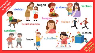 Top 200 action Verbs in 10 days  Part 6  Goethe Zertifikat A1  Learn German A1 B1 Grammar [upl. by Aivatan]