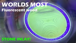 Transforming Fluorescent Wood Woodturning Project Black Locust amp Soapstone Resin Inlay [upl. by Aehs]