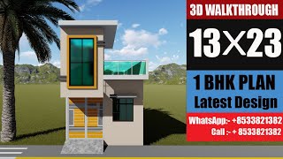 13 by 23 house design  13 by 23 house plan  13 23 house design 3d [upl. by Reneta102]