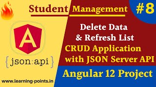 8 Delete Record from list page  Refresh page after delete  Angular project with JSON server [upl. by Atikel29]