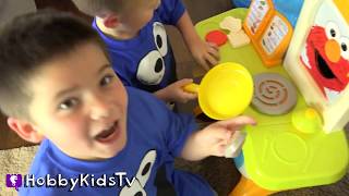 Giant COOKIE MONSTER Surprise Egg with HobbyKidsTV [upl. by Nnylesor443]