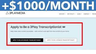 How To Earn Money With 3Play Media Transcription Jobs In 2022 Remote Work [upl. by Mundford353]