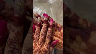 Bridal nails ideas nailsextension bridalnails deeparushmakeover indianwedding ombrenail [upl. by Eelahc667]