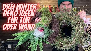 DIY Tür und Wanddeko für den Winter 3 kreative Ideen zum Selbermachen [upl. by Jamey]