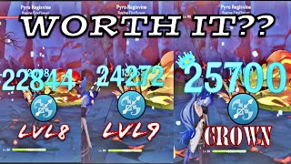 C0 Ganyu Talent lvl 8 vs lvl 9 vs crown👑 Comparison  genshin impact [upl. by Beauregard]