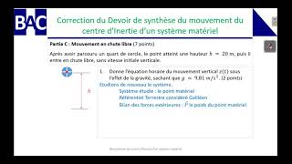 Terminale Scientifique  Correction de lexercice du mouvement du CI dun mobile partie 3 [upl. by Aina413]