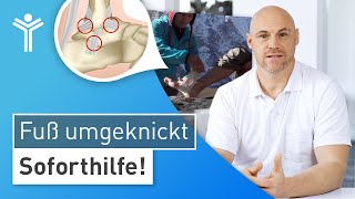 Fuß umgeknickt ⚡️ Soforthilfe Was tun bei Sprunggelenkverletzung  PECHRegel [upl. by Chandler346]