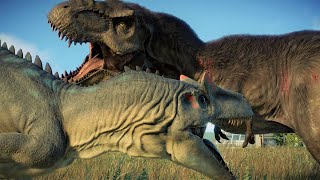 FEATHERED T REX VS ALLOSAURUS  Jurassic World Evolution 2 [upl. by Noramac525]