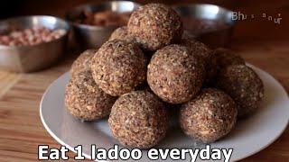 Flax Seeds Ladoo with jaggery Recipe Flax seed laddu Energy balls Protein Balls [upl. by Asilla]