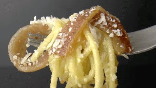 La vraie recette des pâtes à la carbonara [upl. by Euqinu617]