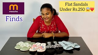 Meesho Finds ❤️ Flat Sandals Under Rs250 😱  My Flat Sandal Collections 😍 flats footwear meesho [upl. by Neraj]