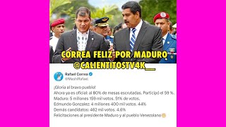 NICOLÁS MADURO ganador de las elecciones😱 y RAFAEL CORREA lo felicita😡 [upl. by Grunberg]