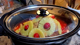 Pineapple Ham In The Slow Cooker recipe [upl. by Otilia]