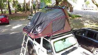 iKamper RTT mounted onto a Frontrunner Extreme Slimline II Roof Rack on a Jeep Wrangler 4 Rubicon [upl. by Ihcego]