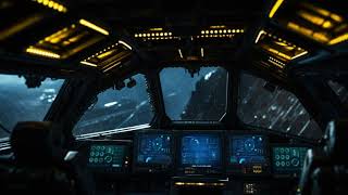 Spaceship Cockpit from Rainy Exoplanet Atmosphere SciFi Ambiance for Sleep Study Relaxation [upl. by Darya]