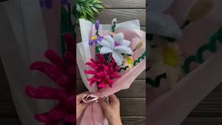 How to Make bouquet Flowers from Chenille Wire Pipe Cleaner Flowers [upl. by Lucila]