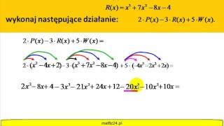 Działania na wielomianach  Mnożenie odejmowanie i dodawanie wielomianów [upl. by Hildegarde]