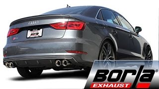 Borla RampD Down Pipe  Catback for 2015 Audi S3 [upl. by Ozzie]