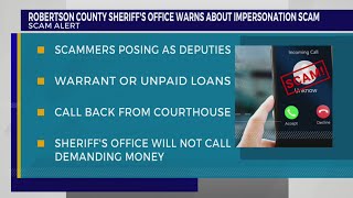 Robertson County Sheriffs Office warns about impersonation scam [upl. by Colbert648]