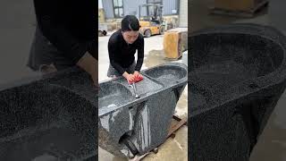 Courtyard essential stylish and durable stone integrated laundry sinkshortvideo homedecor [upl. by Eimoan335]