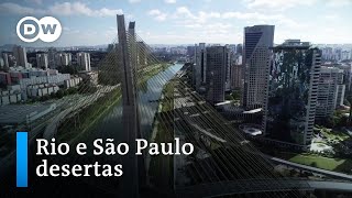 Drones mostram São Paulo e Rio de Janeiro desertas [upl. by Elorak]