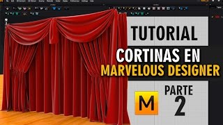 Tutorial cortinas en Marvelous Designer  Parte 2 [upl. by Schilit]