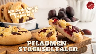 Pflaumen Streuseltaler aus Dinkelmehl andersbacken [upl. by Anelleh]