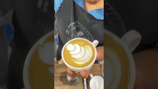 Tulip latte art🌷😱 coffeeart coffee latteart cafe barista latte espresso tulip reels shorts [upl. by Llirred]