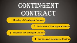 Contingent Contract  Indian Contract Act 1872  Law Guru [upl. by Llorrad]