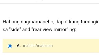 Habang nagmamanehodapat kang timingin sa side and rear mirror ng Mabilis at Madalian [upl. by Airdnax]