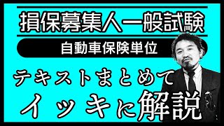 【損害保険募集人一般試験】★テキストまとめてイッキに解説★自動車保険単位★ [upl. by Hausmann]