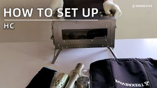 How to Set Up  HC Folding Titanium Tent Stove  TrekRevive [upl. by Doty919]