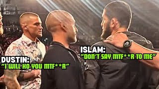 What Dustin Poirier Said To Islam Makhachev In Face Off FULL VIDEO amp CLEAR AUDIO [upl. by Maighdlin]