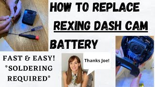 How to REPLACE DASH CAM Battery Stepbystep with Rexing [upl. by Liatris]